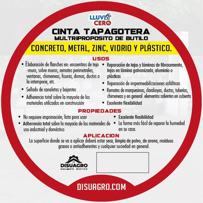 cinta taponeras impermeabilizante 10 cm